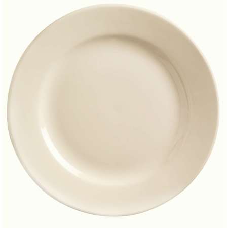 WORLD TABLEWARE Princess White 9.75" Cream White Rolled Edge Medium Rim Plate, PK24 PWC-9